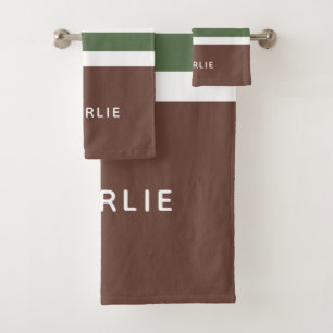 Stripes Pattern Custom Monogram towel set