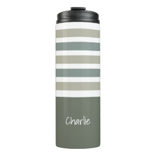 Stripes Pattern custom monogram tumbler