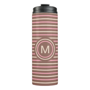 Stripes Pattern Custom Monogram tumbler