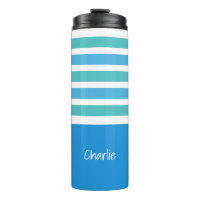 Stripes Pattern custom monogram tumbler