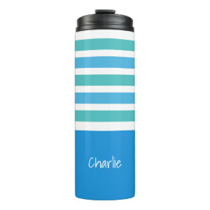 Stripes Pattern custom monogram tumbler