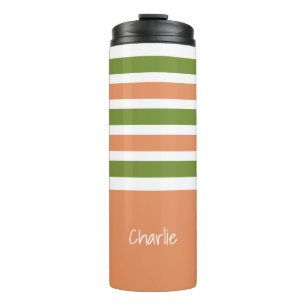 Stripes Pattern custom monogram tumbler