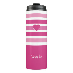 Stripes Pattern custom monogram tumbler