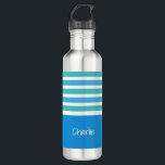 Stripes Pattern custom monogram water bottles<br><div class="desc">Change the text field to what you want. You can also change the font and its size and colour by using the "Customise it" function,  as well as add more text fields if you wish. See my store for more items with,  and colour choices of,  this design.</div>