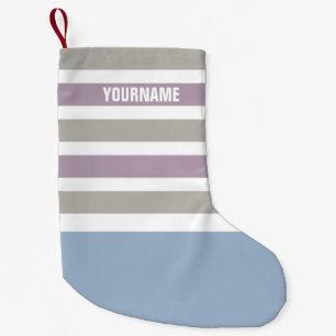 Stripes Pattern custom name Christmas stocking