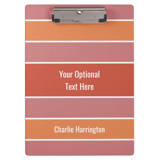 Stripes Pattern custom name clipboard (Front)