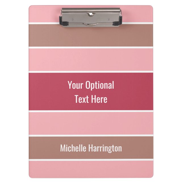 Stripes Pattern custom name clipboard (Front)