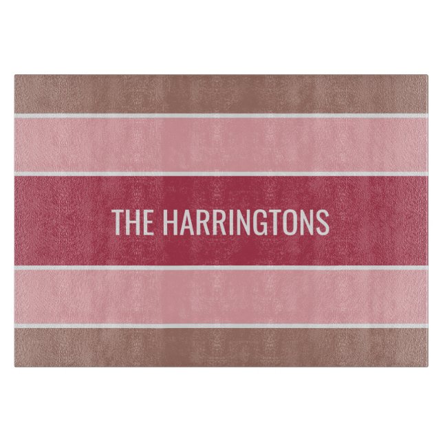 Stripes Pattern custom name cutting boards (Front)
