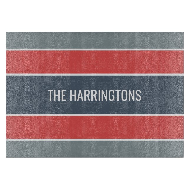 Stripes Pattern custom name cutting boards (Front)
