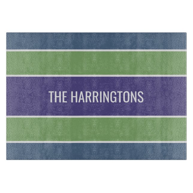 Stripes Pattern custom name cutting boards (Front)