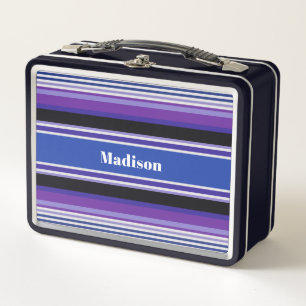 Stripes Pattern custom name lunch boxes
