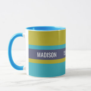 Stripes Pattern custom name mugs - choose style