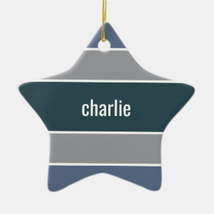 Stripes Pattern custom name ornament