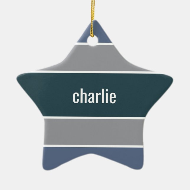Stripes Pattern custom name ornament (Front)