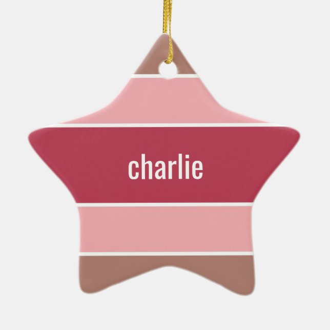 Stripes Pattern custom name ornament (Back)