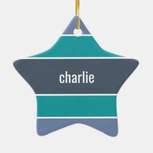 Stripes Pattern custom name ornament