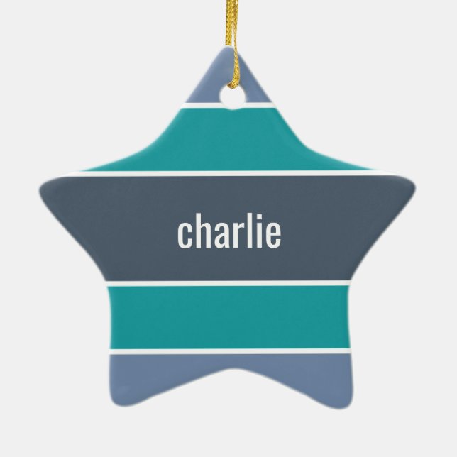 Stripes Pattern custom name ornament (Back)