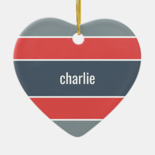 Stripes Pattern custom name ornament