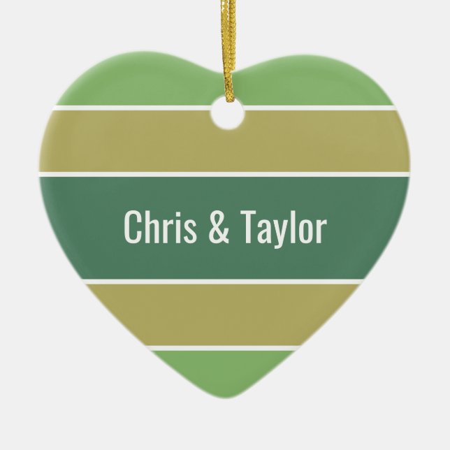 Stripes Pattern custom name(s) ornament (Front)