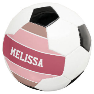 Stripes Pattern custom name soccer ball