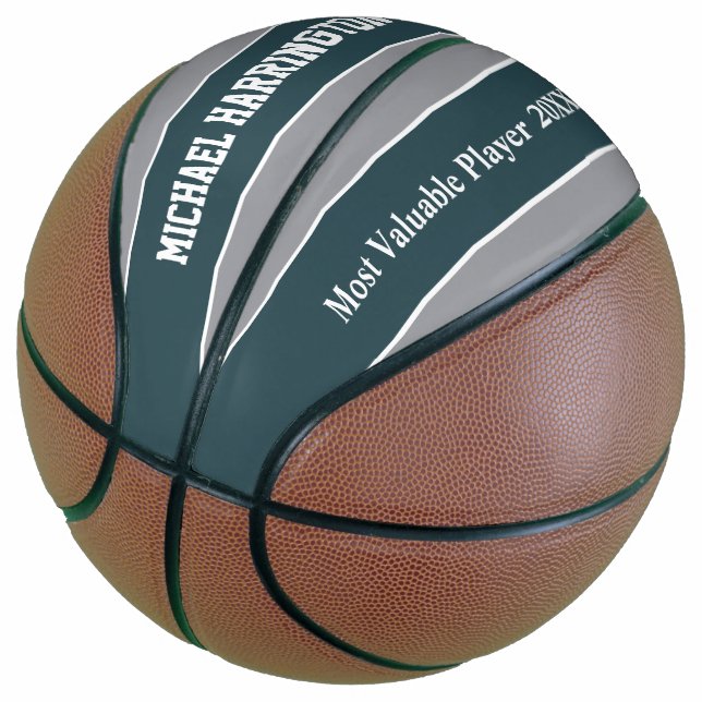 Stripes Pattern custom name & text basketball (Angled)