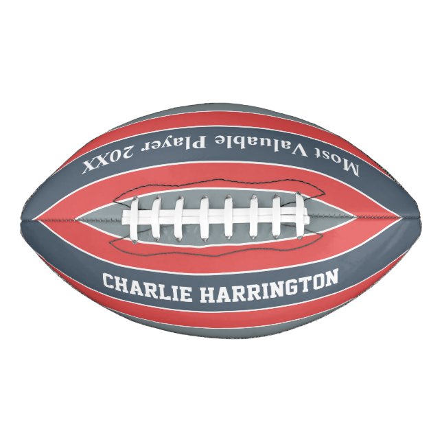 Stripes Pattern custom name & text football (Front)
