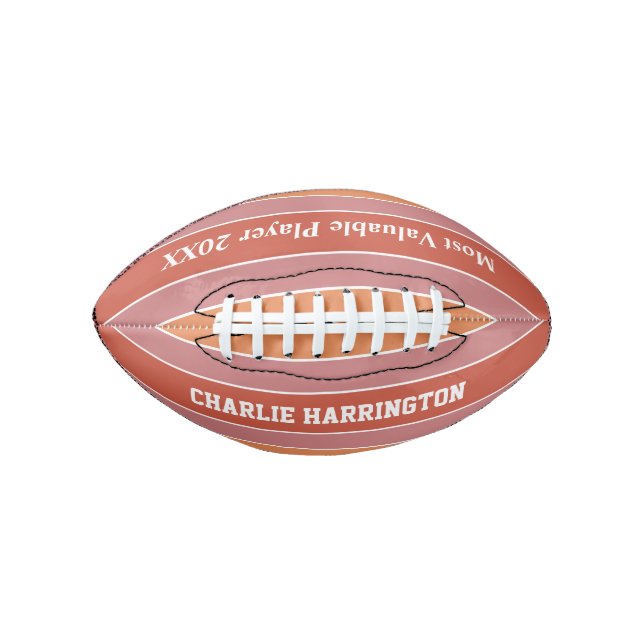 Stripes Pattern custom name & text football (Front)