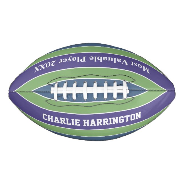 Stripes Pattern custom name & text football (Front)