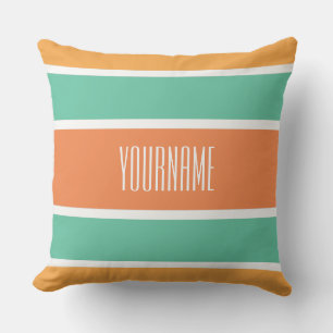 Stripes Pattern custom name throw pillows