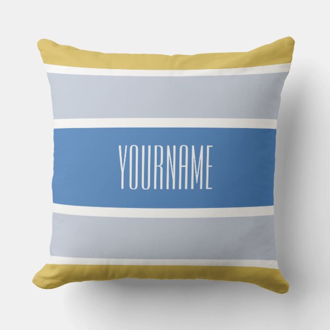 Stripes Pattern custom name throw pillows (Front)