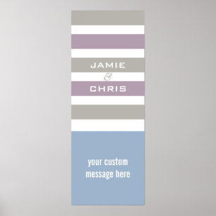 Stripes Pattern custom size & text poster