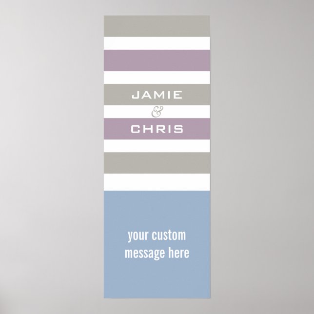 Stripes Pattern custom size & text poster (Front)