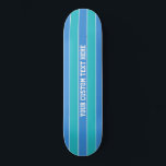 Stripes Pattern custom skateboards<br><div class="desc">Change the text field to what you want. You can also change the font and its size and colour by using the "Customise it" function,  as well as add more text fields if you wish. See my store for more items with,  and colour choices of,  this design.</div>