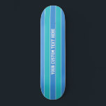 Stripes Pattern custom skateboards<br><div class="desc">Change the text field to what you want. You can also change the font and its size and colour by using the "Customise it" function,  as well as add more text fields if you wish. See my store for more items with,  and colour choices of,  this design.</div>