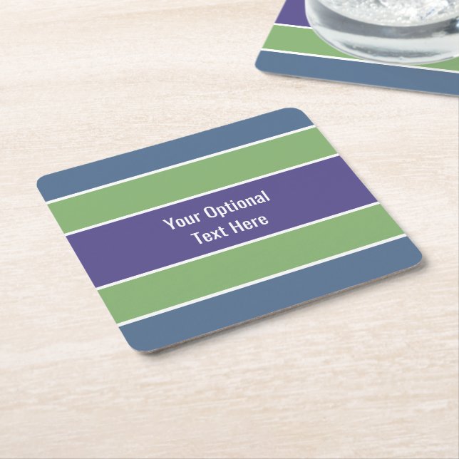Stripes Pattern custom text coasters (Angled)