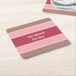 Stripes Pattern custom text coasters