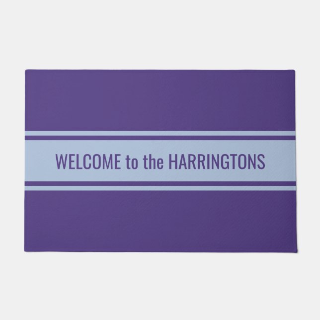 Stripes Pattern custom text doormat (Front)