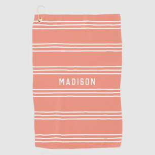 Stripes Pattern custom text golf towel