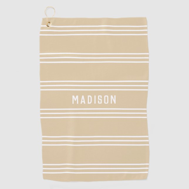 Stripes Pattern custom text golf towel (Front)