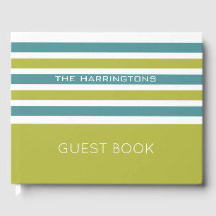 Stripes Pattern custom text guest book