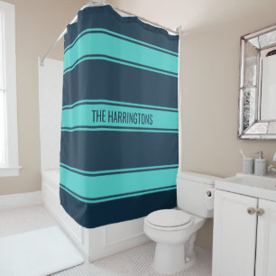 Stripes Pattern custom text shower curtain