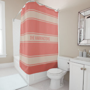Stripes Pattern custom text shower curtain