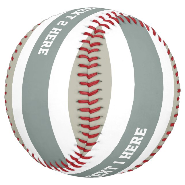 Stripes Pattern custom text softball (Angled)