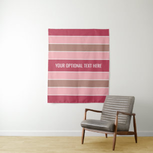 Stripes pattern custom text tapestries