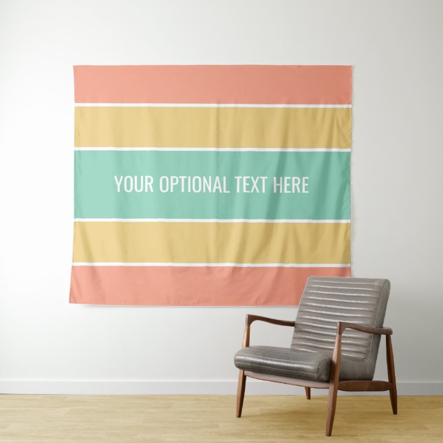 Stripes pattern custom text tapestries (In Situ (Horizontal))