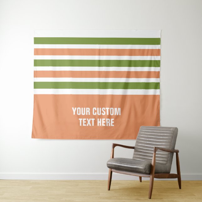 Stripes pattern custom text tapestries (In Situ (Horizontal))