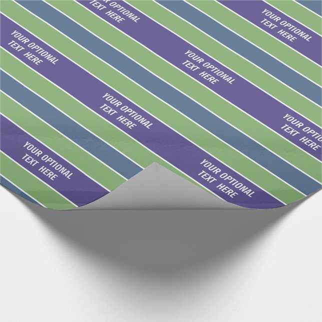 Stripes Pattern custom text wrapping paper (Corner)