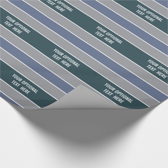 Stripes Pattern custom text wrapping paper (Corner)