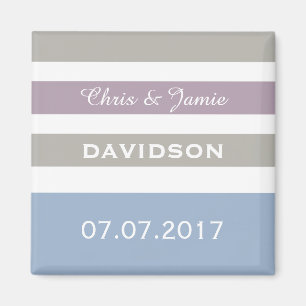 Stripes Pattern custom wedding magnet