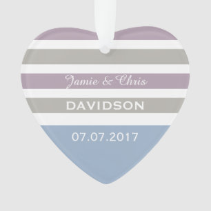 Stripes Pattern custom wedding ornament